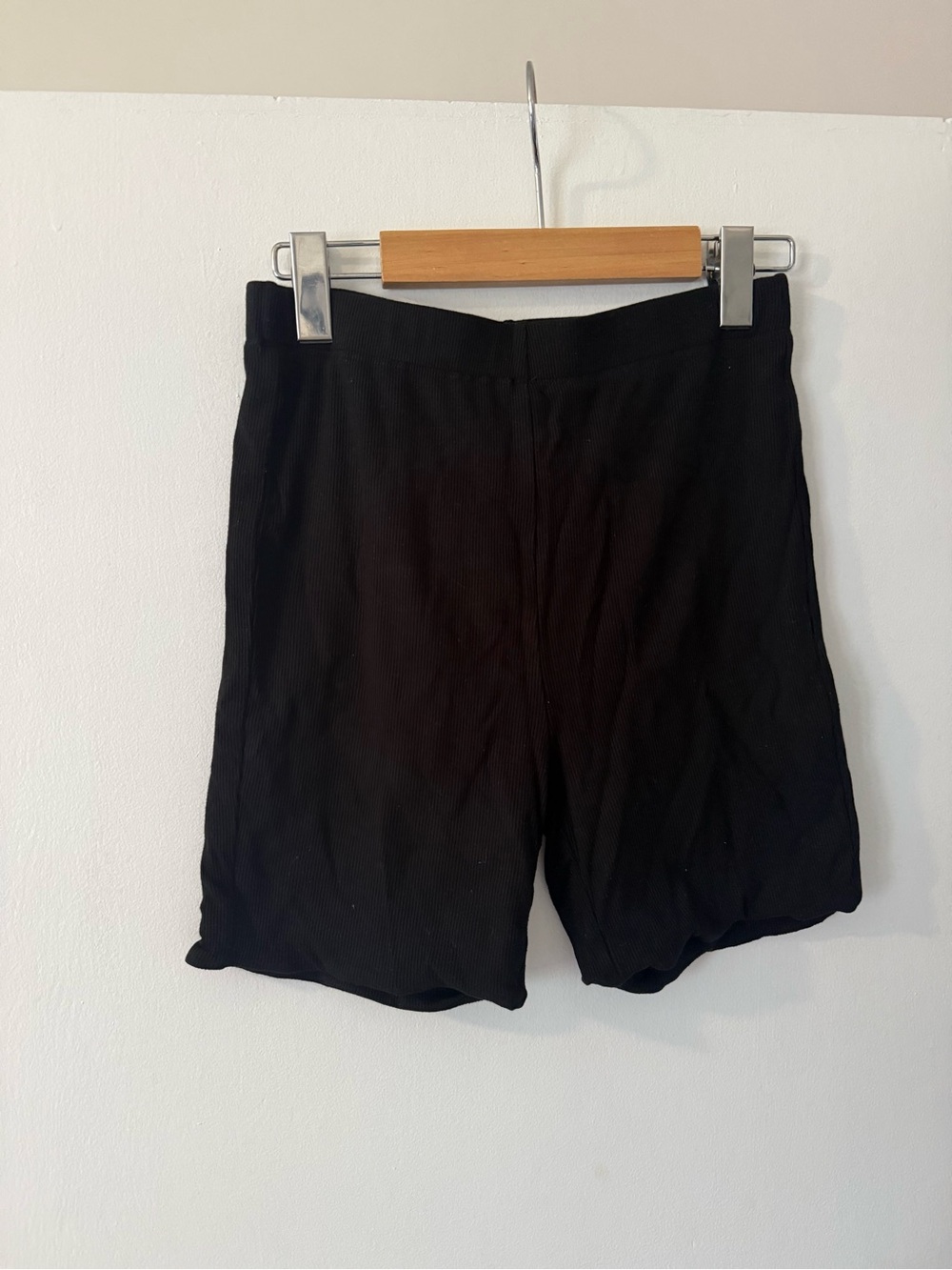 Princess Polly Black Ribbed Bike Shorts